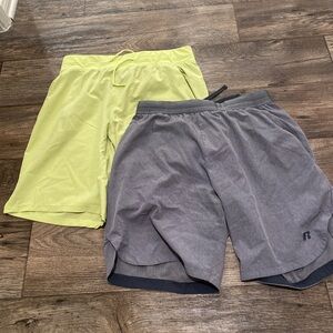 Russell Gray and Yellow Men Dry Fit Shorts
